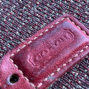 Coach Red Leather Hang Tag - from early 2000